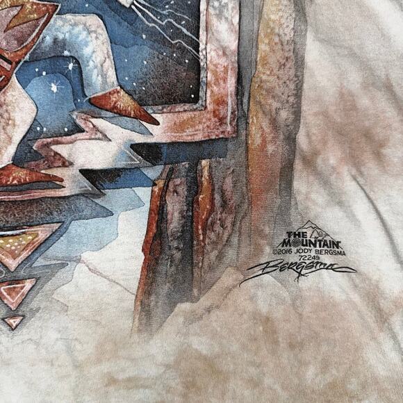 THE MOUNTAIN Jody Bergsma 2016 Brown Tie Dye SS Tshirt Tee Shirt L - Picture 2 of 10